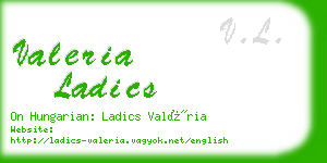 valeria ladics business card